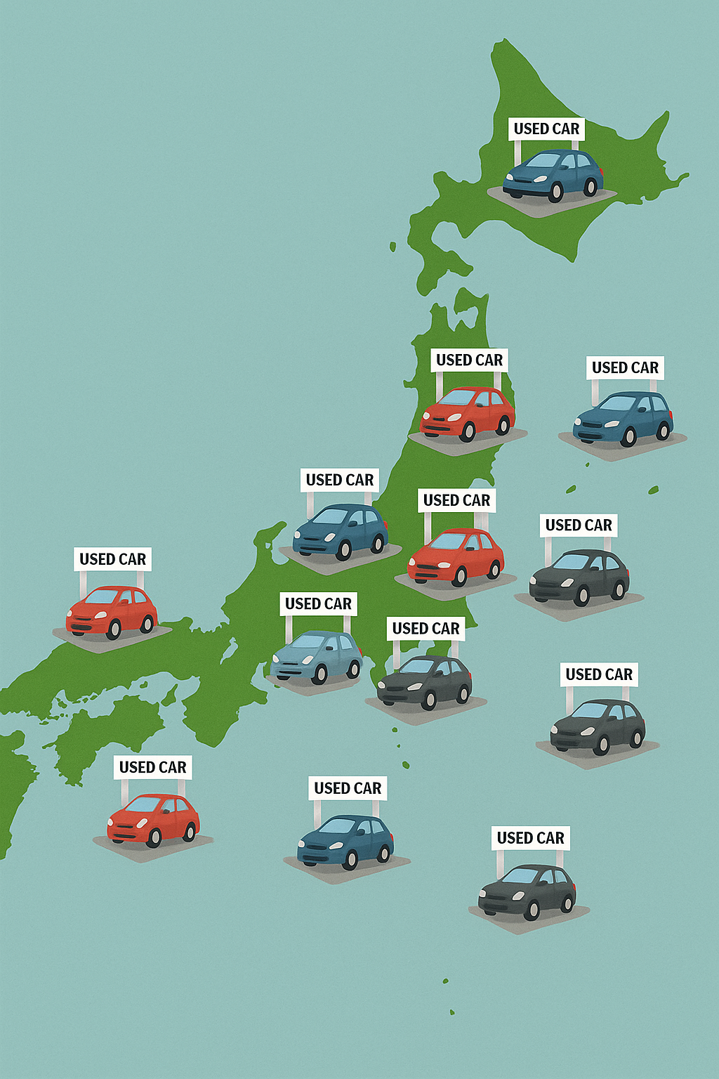 中古車カーセンサー活用2025年 全国ネットワーク画像