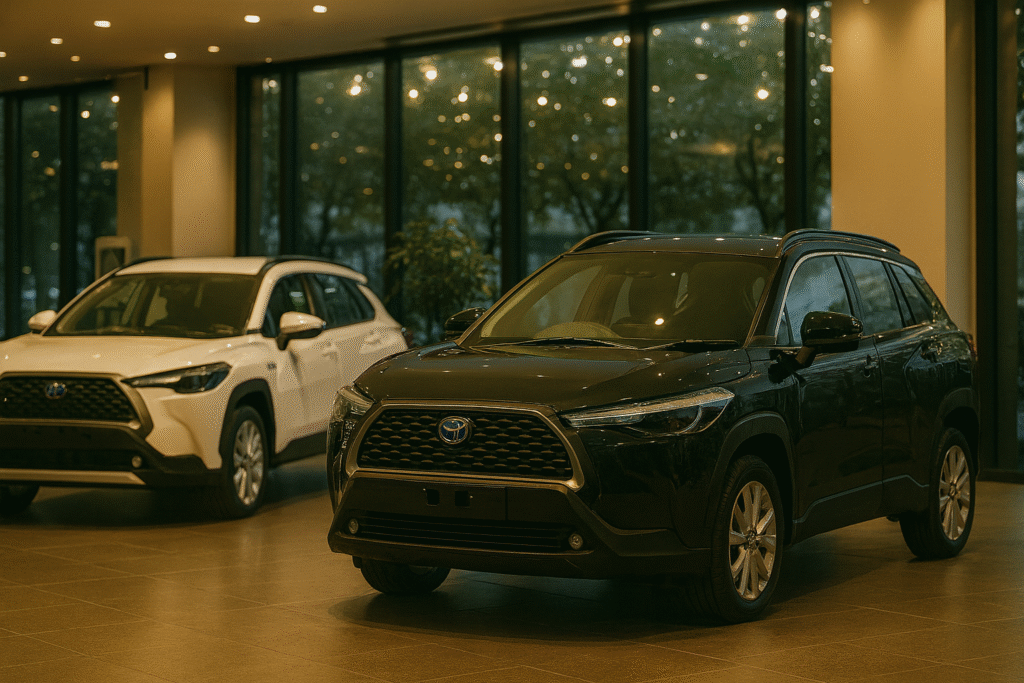 カローラクロス　リセール人気色　白黒