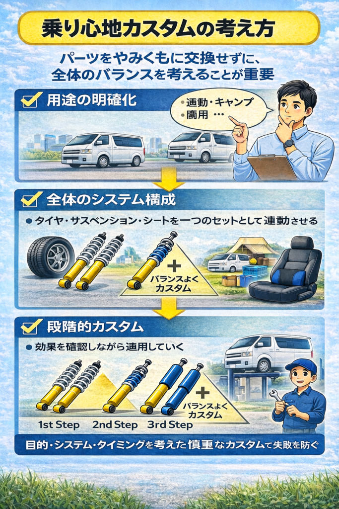 ハイエース乗り心地カスタム