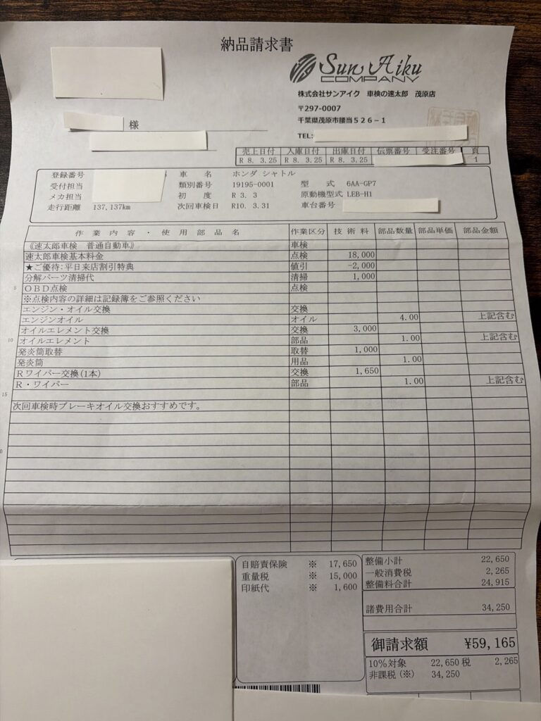 シャトルハイブリッド燃費ー車検